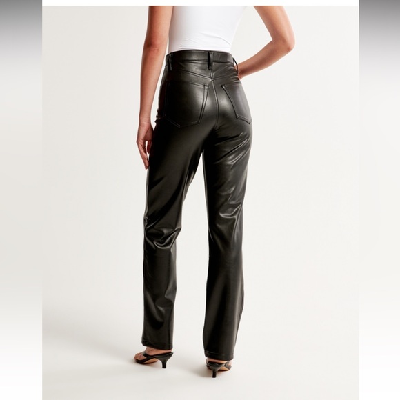 Abercrombie vegan leather 90s straight pant - Picture 2 of 7